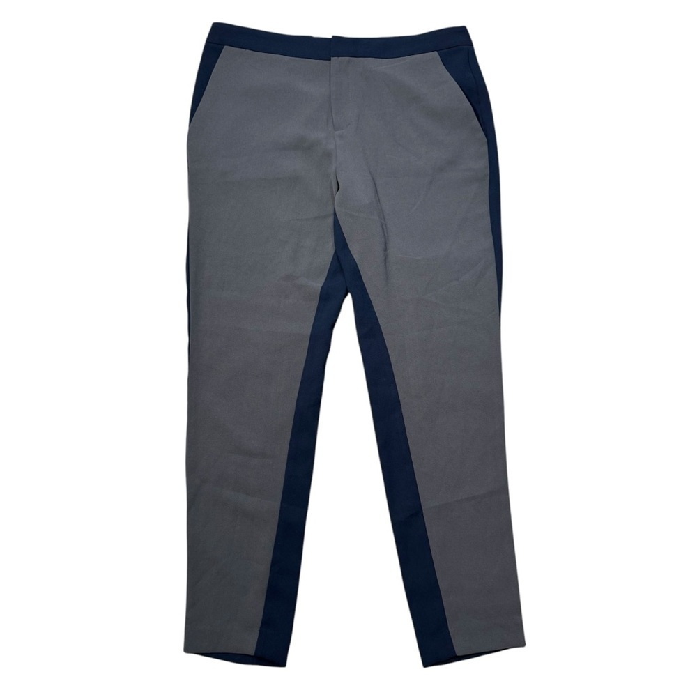 NWT New Banana Republic Colorblock Grey Front Blue Back Crepe Pants Size 12